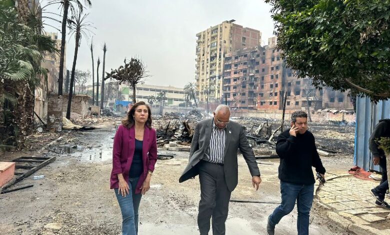وزيرة الثقافة عن حريق "ستوديو الأهرام" هناك لغط كبير في المعلومات حول الحادث